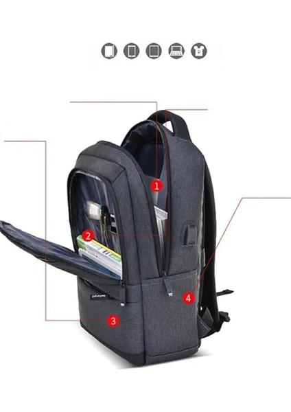 15,6 Inç Laptop Bölmeli Iş ve Seyahat Için Ortopedik Sırt Çantası Lacivert 2722
