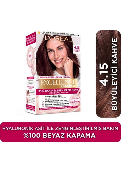 Excellence Creme Saç Boyası - 4.15 Büyüleyici Kahve