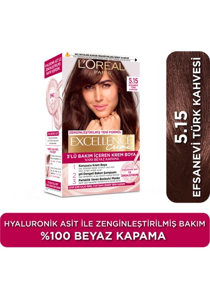 L'Oréal Paris Excellence Creme Saç Boyası - 5.15  Efsanevi Türk Kahvesi