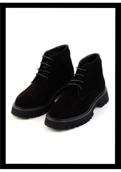 Siyah Süet Kadın Bot & Bootie K02044001902