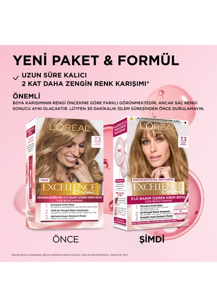 L'Oréal Paris Excellence Creme Saç Boyası - 7.3 Altın Kumral