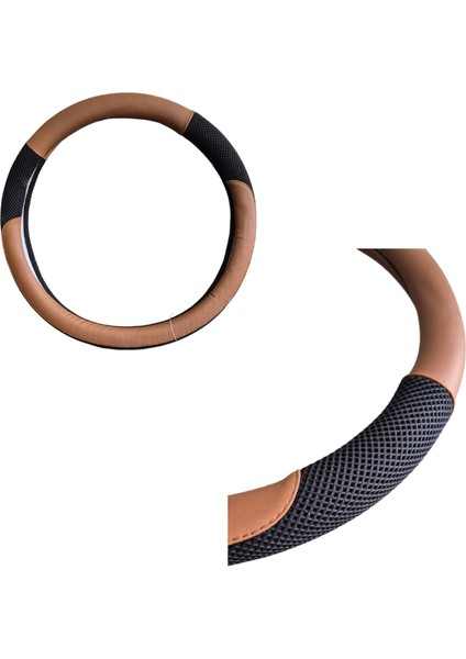 Direksiyon Kılıfı 38 cm Siyah-Kahve / DIKI410