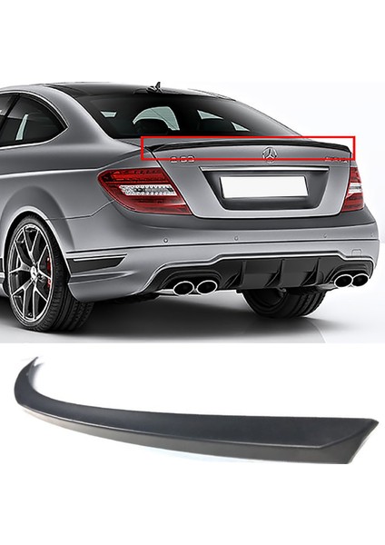 Mercedes C W204 Bagaj Üstü Spoiler Parlak Siyah Spoyler Plastik Ithal 2007-2014