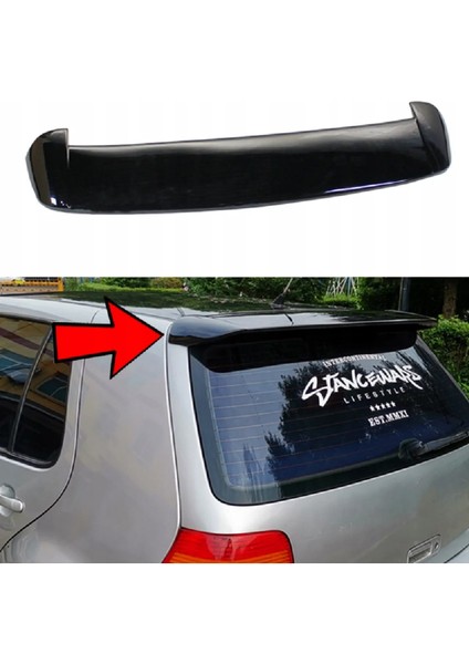 MKG Otomotiv Vw Golf 4 Spoiler Parlak Siyah Spoyler Plastik Ithal 1997-2003