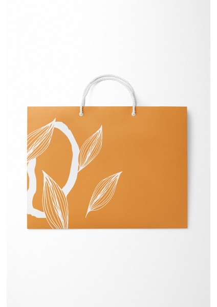 No1 25'li Floral Seri Kraft Çanta - Kiremit - 51 x 35 x 16 cm