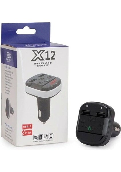 Poin Marketing 19681 X12 Handsfree Çift Usb/sd/bluetooth 12-24 Volt Fm Transmitter