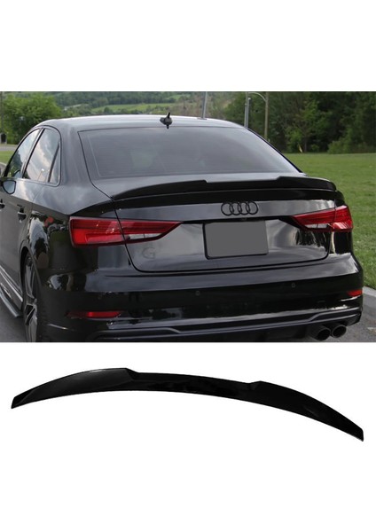 Audi A3 M4 Bagaj Üstü Spoiler Parlak Siyah Spoyler Plastik Ithal 2014-2020
