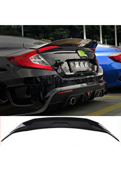 MKG Otomotiv Honda Civic Fc5 Jdm Bagaj Üstü Spoiler Parlak Siyah Spoyler Plastik Ithal 2016+