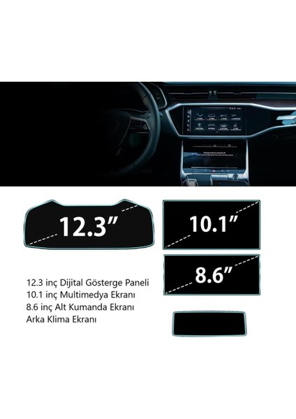 Audi Q7 Ekran Koruyucu Set Multimedya Kumanda Gösterge Klima