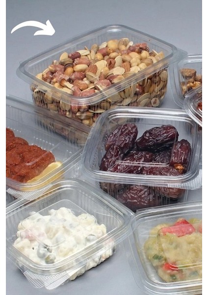 Plastik Sızdırmaz Kap 1000 gr cc Kullan At Tek Kullanımlık Plastik Kapaklı Kase 50 Adet modelleri