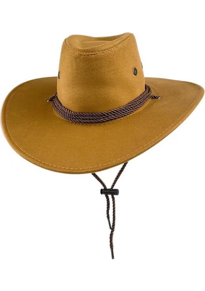 Batı Kovboy Şapkası Süet Unisex Güneş Şapkası (Yurt Dışından)
