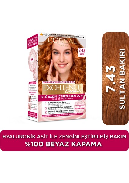 Excellence Creme Saç Boyası - 7.43 Sultan Bakırı