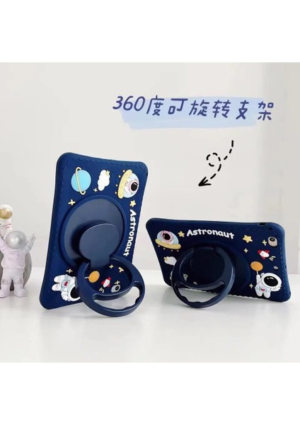 Lenovo Tab M10 Plus TB-X606F 10.3 Inç Uyumlu Astronot Standlı Çocuklara Özel Karakterli Kılıf modelleri