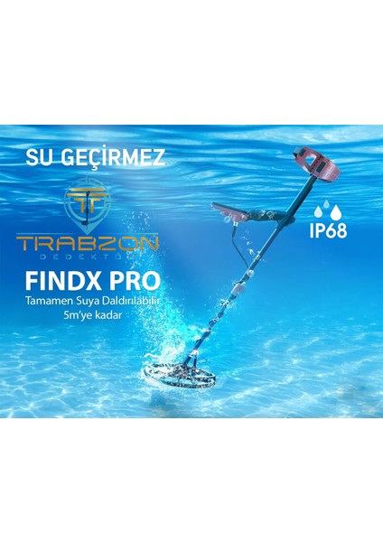 Fındx Pro Metal Dedektörü Su Geçirmez Altın Arama Dedektörü
