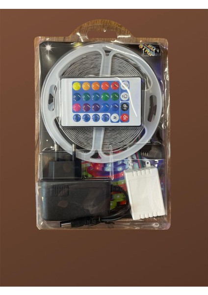 Şerit LED 5 Metre Animasyonlu Tak Çalıştır Kumandalı Trafolu Rgb Şerit Işık Aydınlatma Parti LED