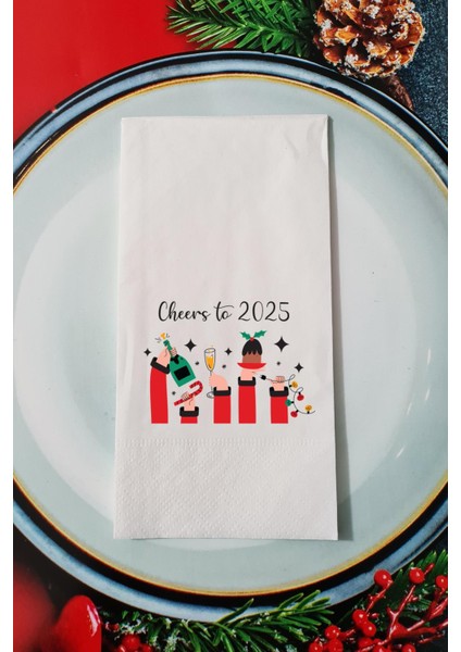 Cheers to 2026 Yılbaşı Masası Sunum Peçetesi