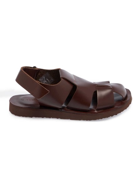 Kahve Deri Erkek Sandalet - E24Y1Sn56793-A24 Kahve