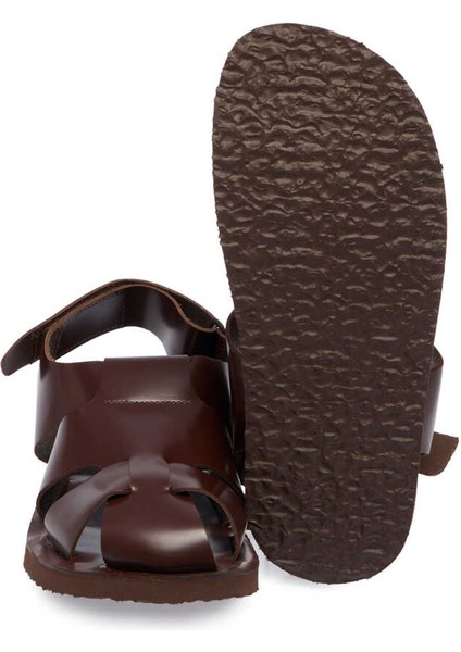 Kahve Deri Erkek Sandalet - E24Y1Sn56793-A24 Kahve