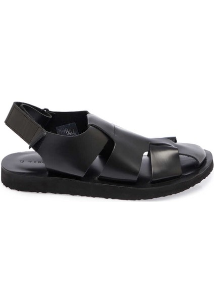Siyah Hakiki Deri Erkek Sandalet - E24Y1SN56793-A23 modelleri