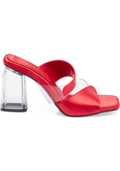 Kırmızı Vegan-Tekstil Kadın Terlik - K24Y1TR67427-A11 Kırmızı