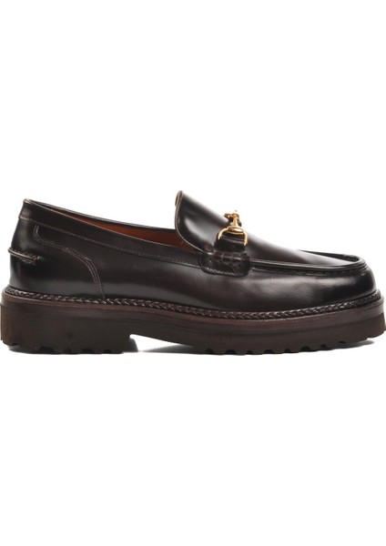 7710 Kahve Açma Deri Erkek Loafer Ayakkabı