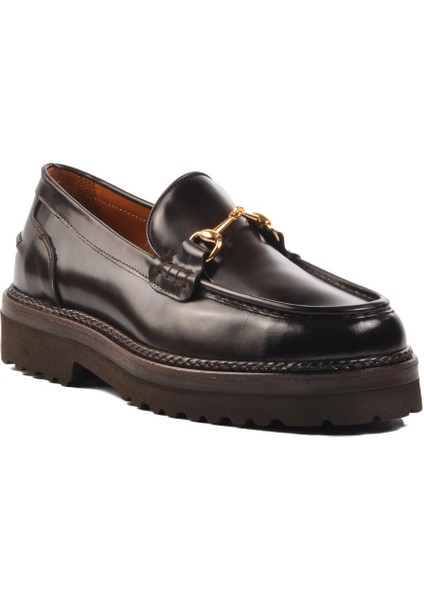7710 Kahve Açma Deri Erkek Loafer Ayakkabı