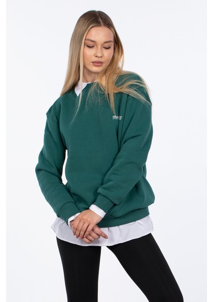 Reveur De Jour Nakışlı Sweatshirt - Yeşil