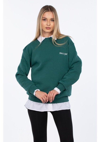 Reveur De Jour Nakışlı Sweatshirt - Yeşil