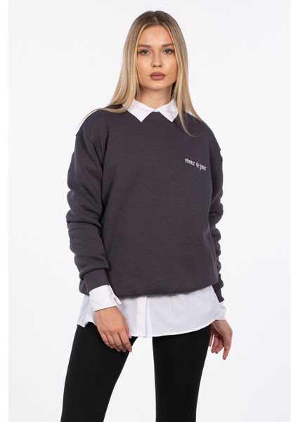 Reveur De Jour Nakışlı Sweatshirt - Antrasit