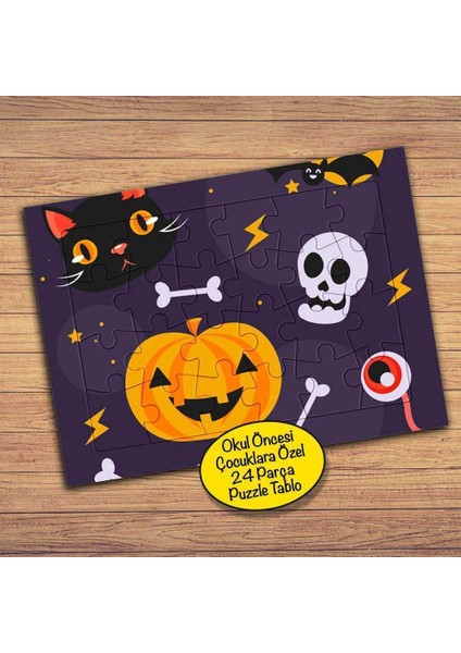 Cadılar Bayramı - Halloween Çocuklara Özel Puzzle Yapboz Tablo-66