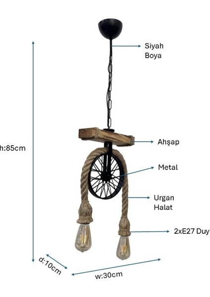 Siyah Boyalı Modern Avize Plc-1231-Av-Bsy