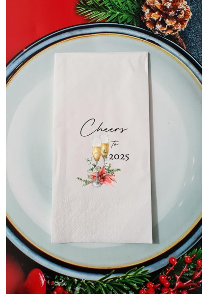 Cheers to 2026 Yazılı Yılbaşı Sunum Peçetesi