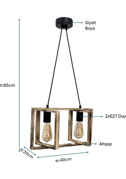 Siyah Boyalı Modern Avize Plc-1235-Av-Bsy