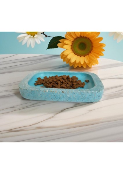 Beton Kedi Mama ve Su Kabı Beton Mama Tabağı El Emeği Turkuaz fiyatları