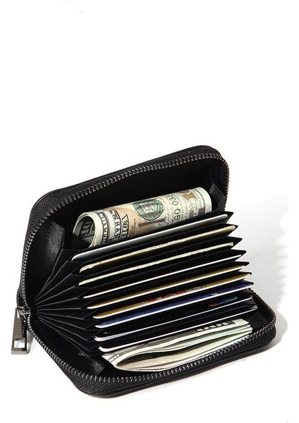 Cüzdan Kart Tutucu Yüksek Kaliteli Koyun Derisi Malzemesi Düz Renk Dokuma Stili, Gri (Yurt Dışından) fiyatları