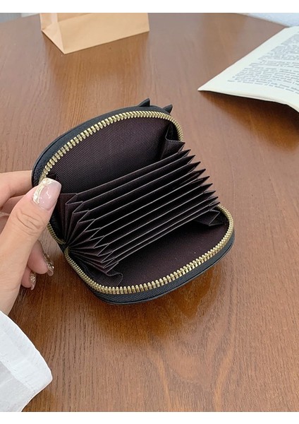 Cüzdan Kart Tutucu Sevimli Kedi Baskı Tarzına Sahip Yüksek Kaliteli Pu Deri Malzeme, Sarı (Yurt Dışından)
