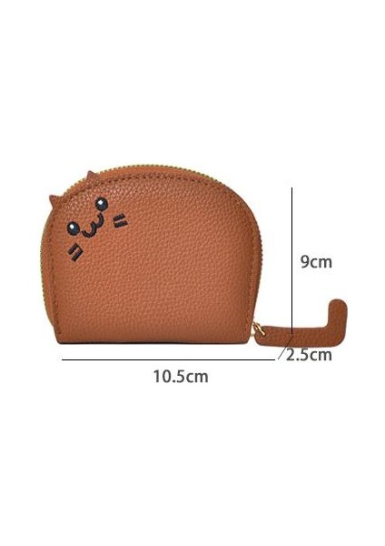 Cüzdan Kart Tutucu Sevimli Kedi Baskı Tarzına Sahip Yüksek Kaliteli Pu Deri Malzeme, Sarı (Yurt Dışından)