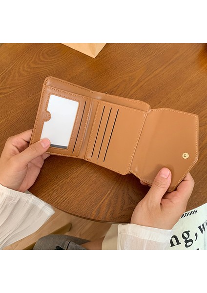 Cüzdan Kart Tutucu Pu Malzeme Basit Dikiş Stili, Kahverengi (Yurt Dışından) fiyatları