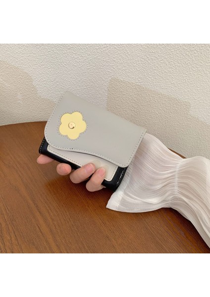 Cüzdan Kart Tutucu Pu Malzeme Kolayca Deforme Olmaz Kontrast Renk Stili, Siyah (Yurt Dışından)