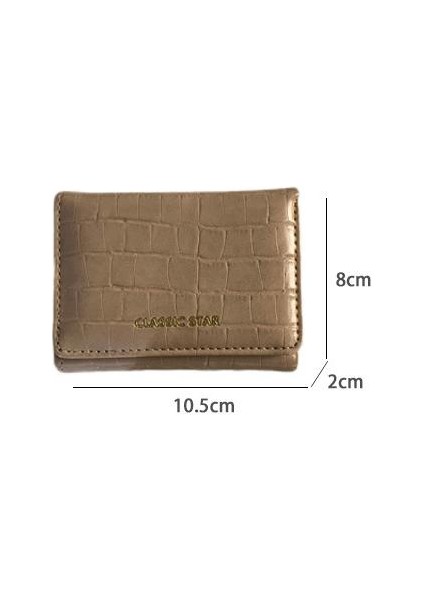 Cüzdan Kart Tutucu Pu Malzeme Taş Desen Stili, Haki (Yurt Dışından)