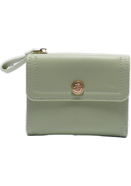 Cüzdan Kart Tutucu Taşınabilir Pu Malzeme Düz Renk ve Zarif Stil , Yeşil (Yurt Dışından)