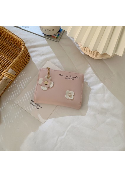 Cüzdan Kart Tutucu Taşınabilir Pu Malzeme Taze ve Ultra Hafif Stil, Pembe (Yurt Dışından)