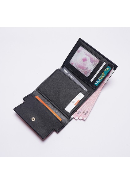 Cüzdan Kart Tutucu Taşınabilir Pu Malzeme Düz Renk Entelektüel ve Zarif Stil, Siyah (Yurt Dışından) fiyatları