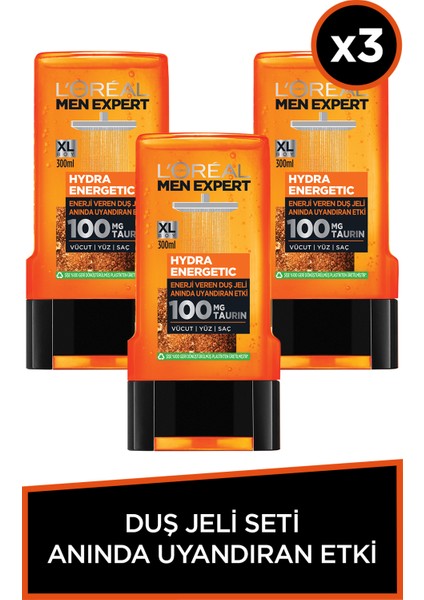 L'oréal Paris Men Expert Hydra Energetic Taurin İçeren Duş Jeli 300 ml x 3 adet