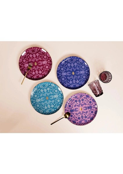 Glamorous 16 Parça 4 Kişilik Pasta Çay Seti