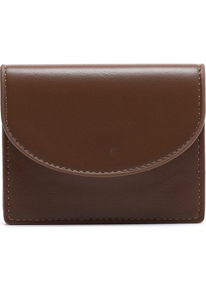 Cüzdan Kart Tutucu Taşınabilir Pu Malzeme Düz Renkli Iş Tarzı , Kahverengi (Yurt Dışından)