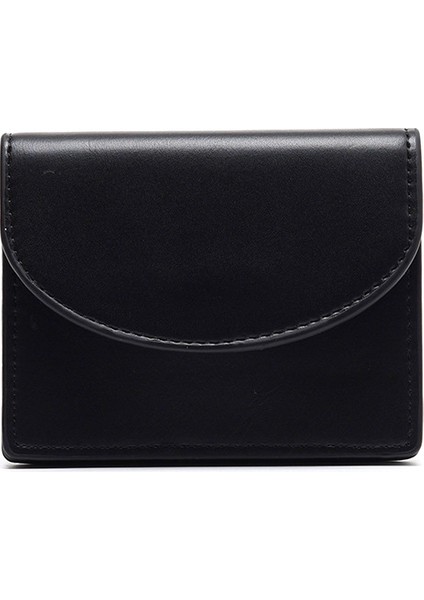 Cüzdan Kart Tutucu Taşınabilir Pu Malzeme Düz Renkli Iş Tarzı , Siyah (Yurt Dışından)