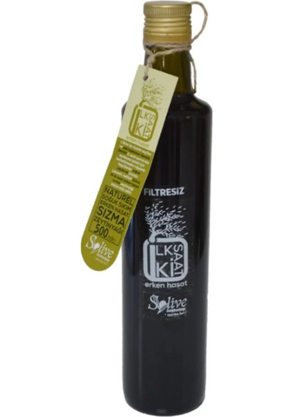 İlk 2 Saat Soğuk Sıkım Erken Hasat Zeytinyağı Filtresiz 500 ml