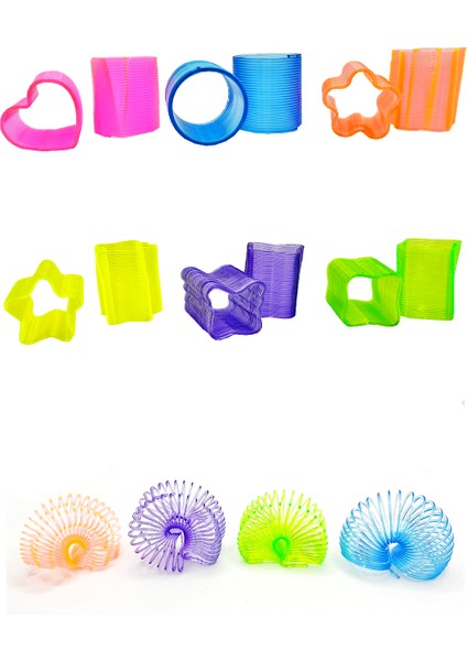 Kare Şekilli Neon Yeşil Stres Yayı Oyuncak Stres Yayı - 3 cm Çapında - 1 Adet