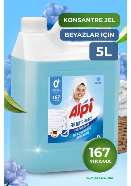 Çamaşır Seti Alpi White Deterjanı 5l Beyazlar Için+ Eva Yumuşatıcı 5l (167 Yikama X2)